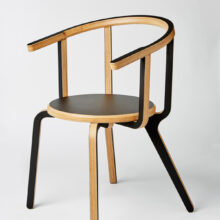 Sillón bicolor natural/negro