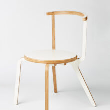 Silla bicolor natural/blanco