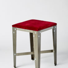 Tabouret bas Lager 1BB + Velvet Plus 33 marron